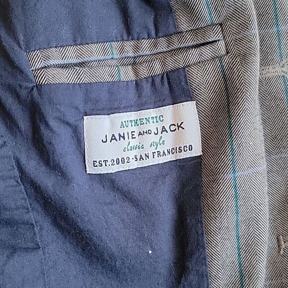 JANIE AND JACK GRAY PLAID CLASSIC STYLE BLAZER, SIZE 3 - Picture 9 of 11